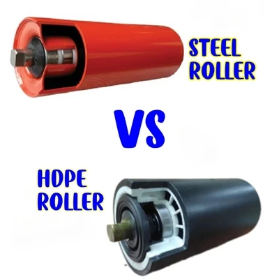 Tērauda veltņi VS . HDPE veltņi: visaptverošs konveijeru sistēmu salīdzinājums
